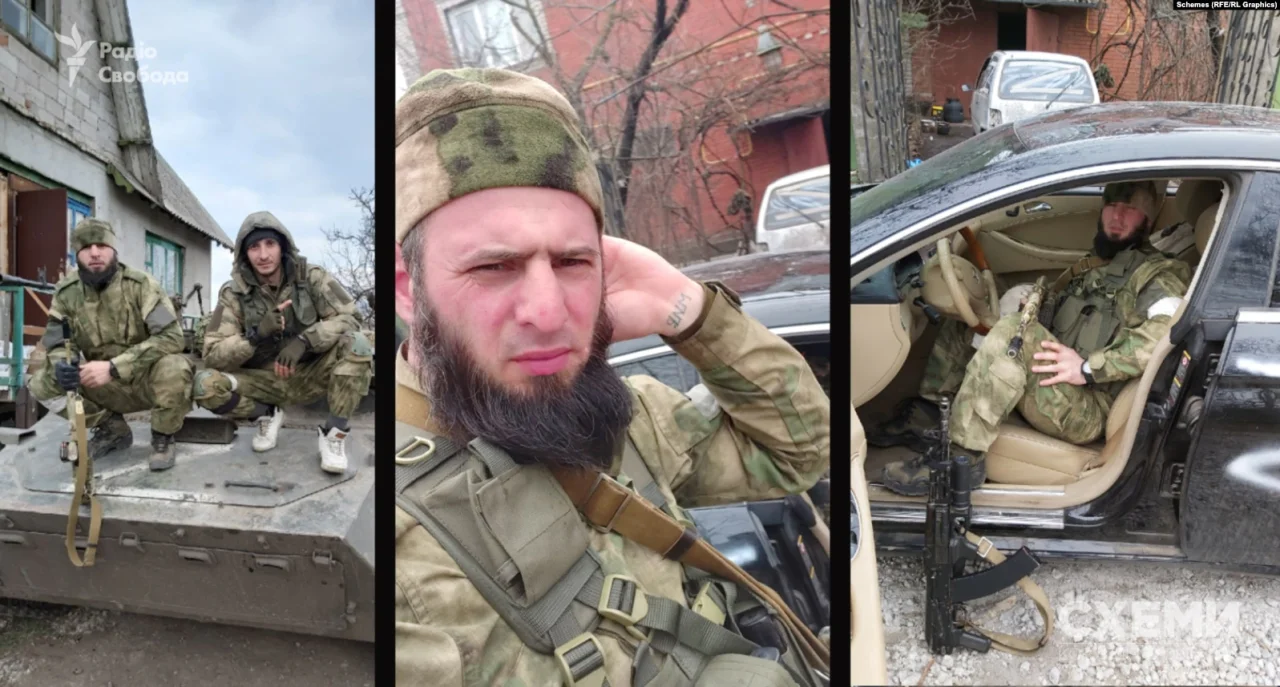 Руслан Чимаев выкладывает фотографии с оружием и техникой, маркированной буквой Z (Фото: Коллаж Схемы)