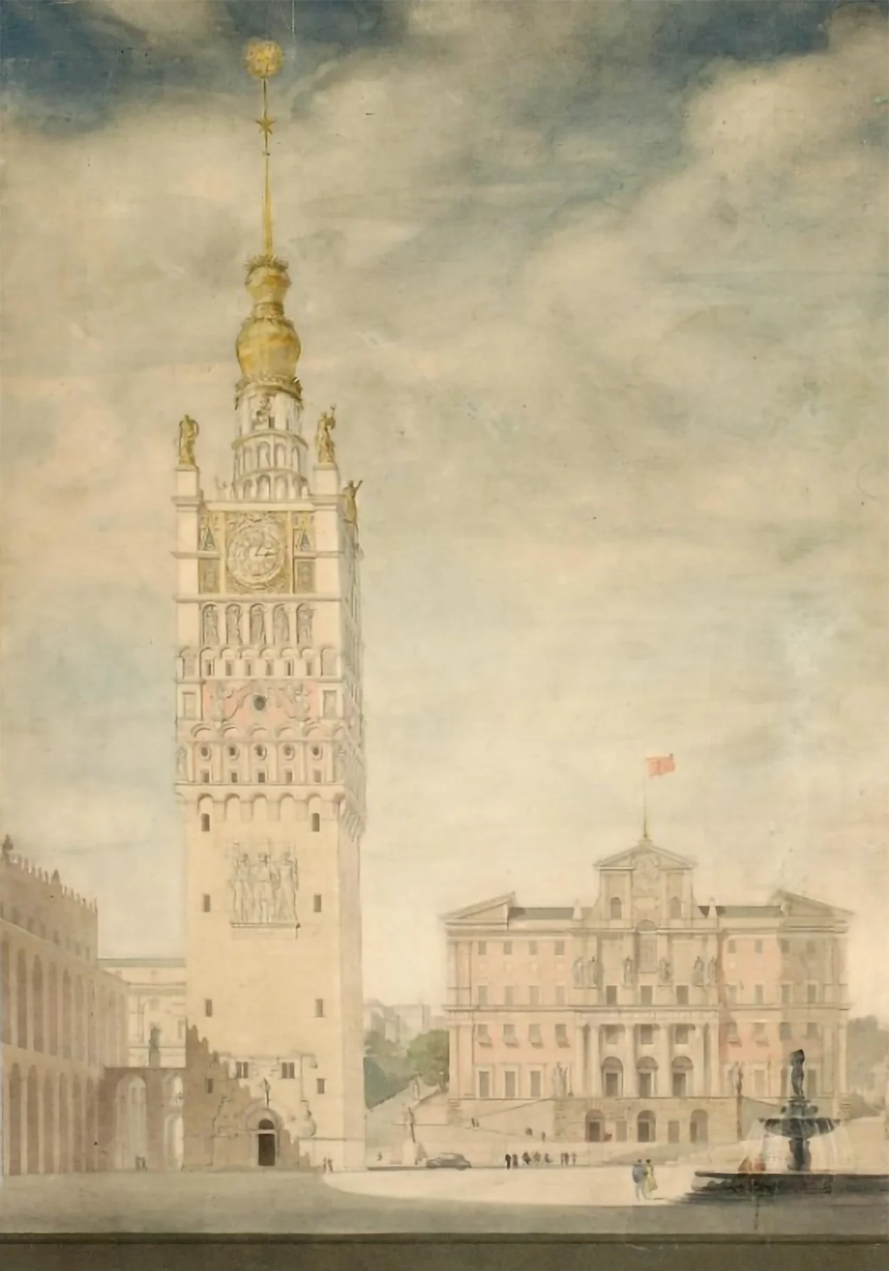 Вежа на Хрещатику за проєктом Георгія Гольца, 1944 рік (Фото: Особистий архів Семена Широчина)