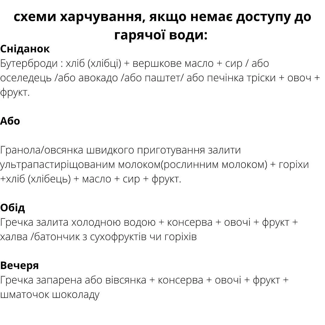 Що приготувати без гарячої води (Фото: Дієтолог Тетяна Лакуста)