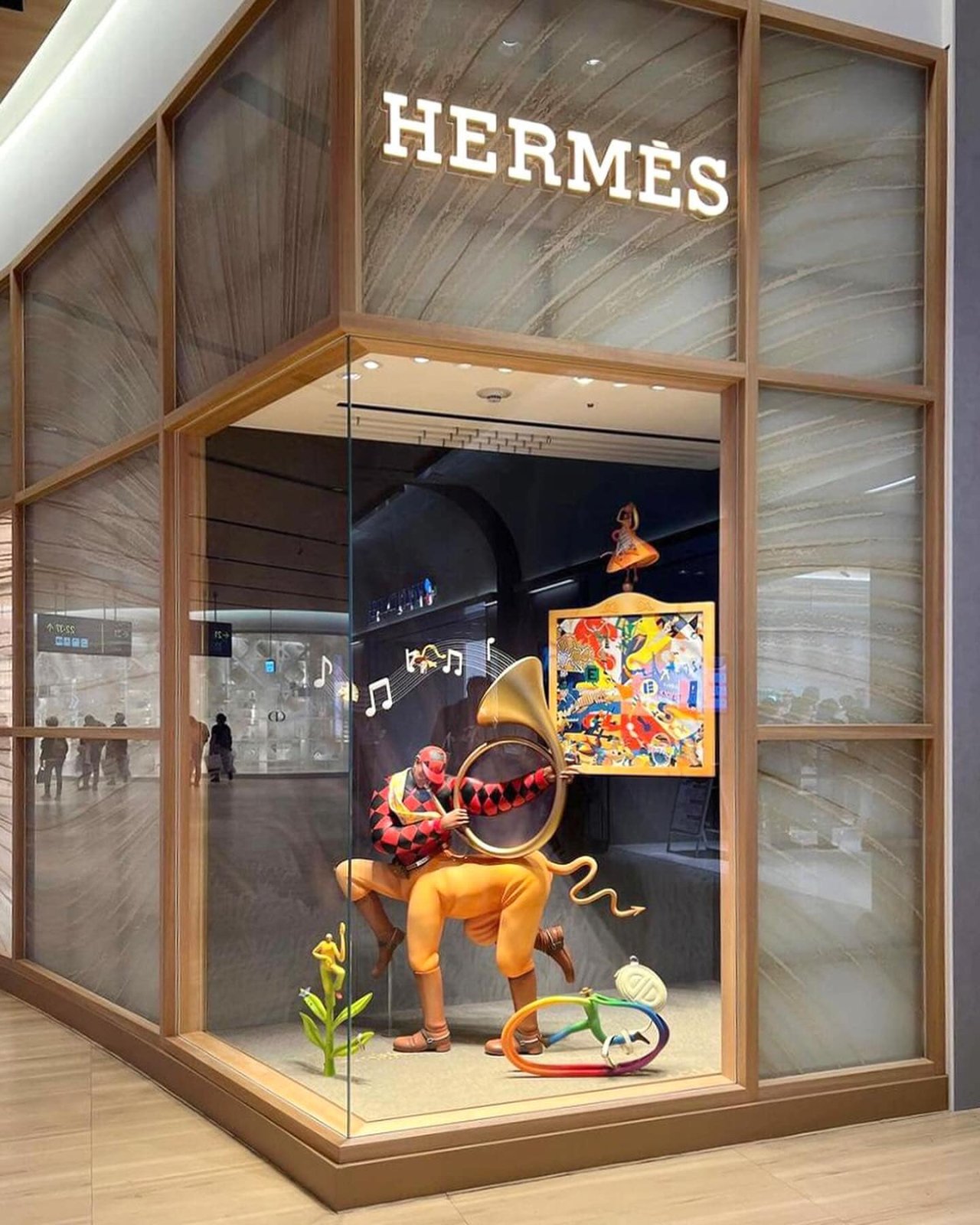 Ukrainian artist's works decorate Hermes store windows in Japan