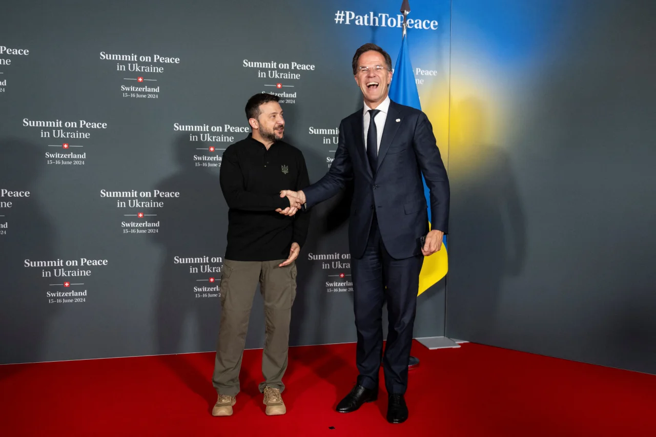 Владимир Зеленский и Марк Рютте на саммите мира в Швейцарии (Фото: Alessandro della Valle/Pool via REUTERS)