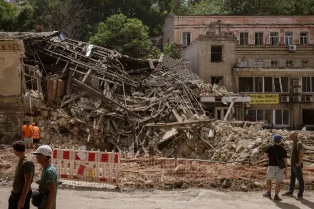 Історичний центр Одеси, що визнаний всесвітньою культурною спадщиною ЮНЕСКО, постійно потерпає від російських обстрілів. Фото - Одеса, липень 2024 (Фото: Getty Images)