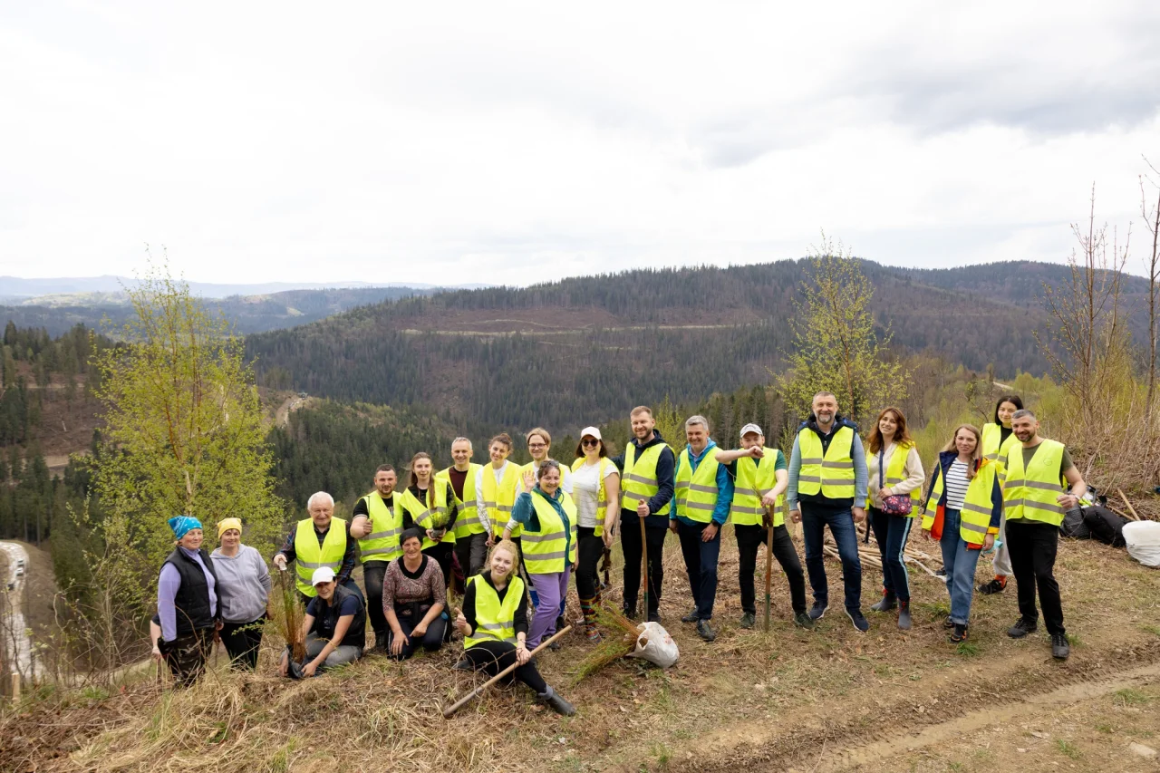 Команда GORO долучилась до висадки дерев (Фото: GORO Mountain resort)