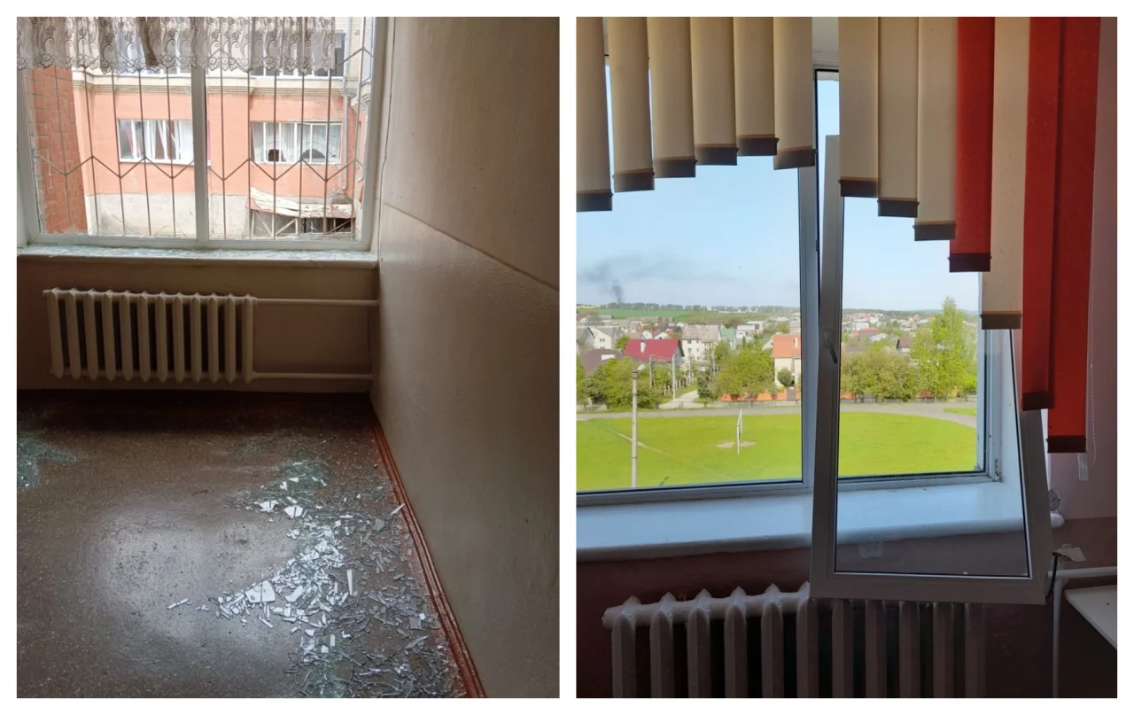 Пошкоджений війною ліцей у Хмельницькому