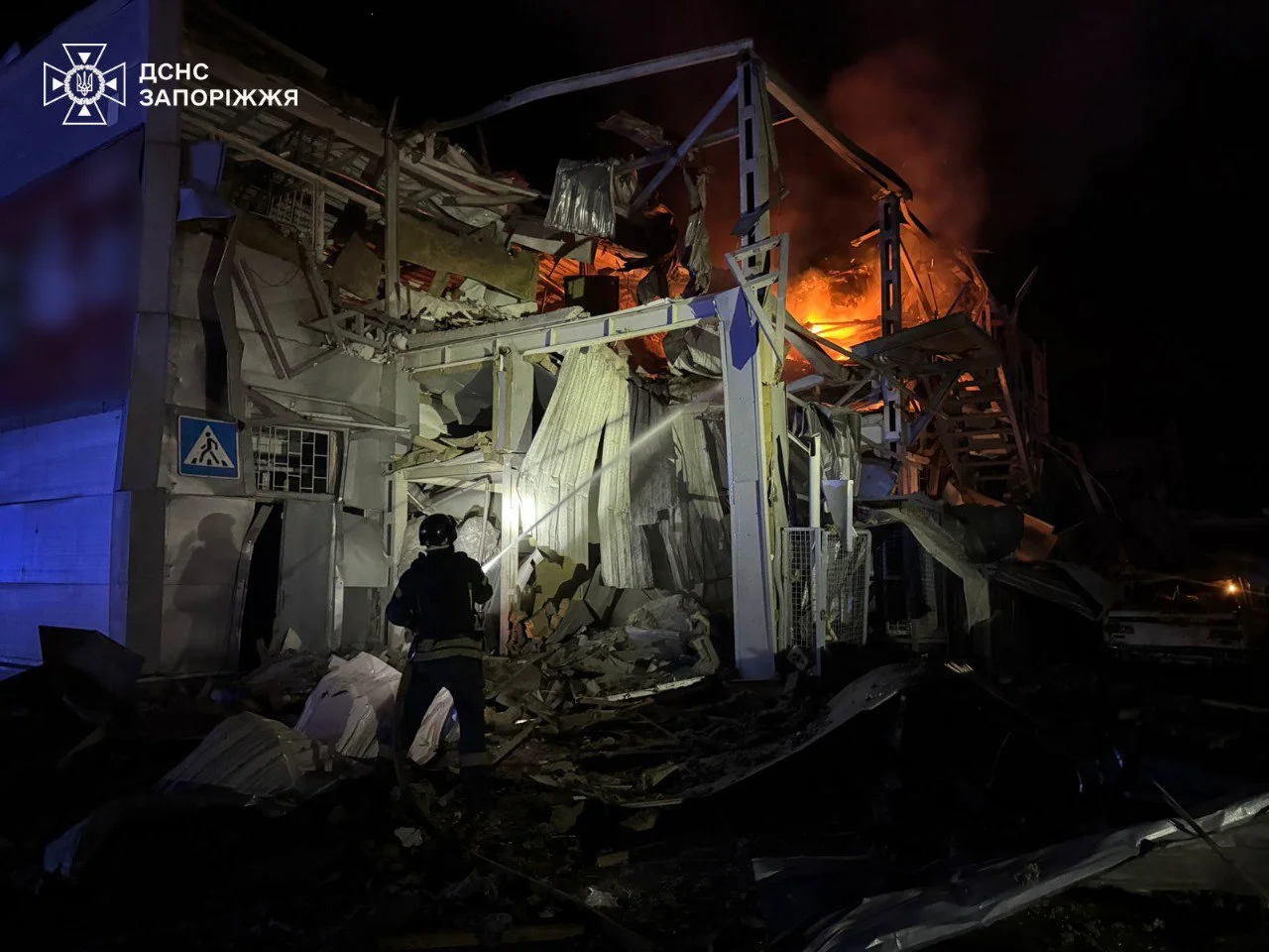 Russian drone strike destroys ATB supermarket in Zaporizhzhya ...