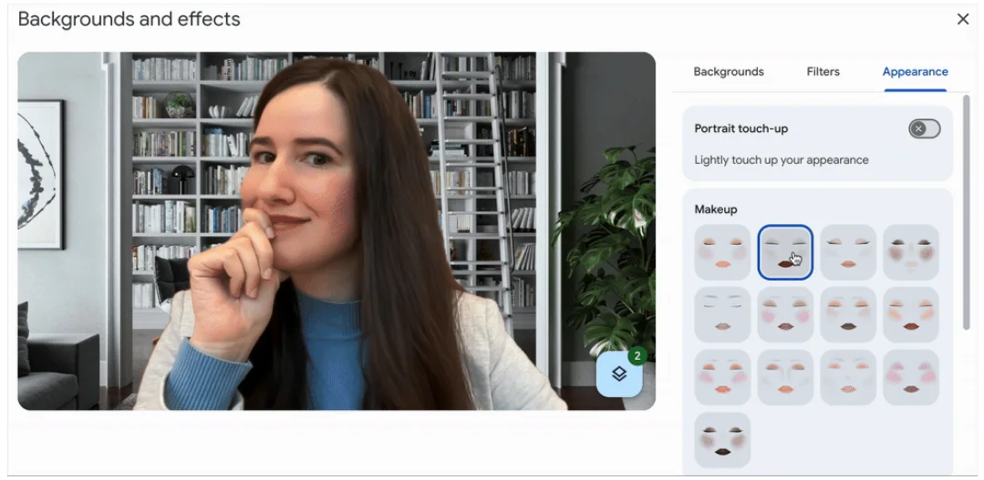 Менеджер продуктов Google Даниэля использует макияж в веб-встрече Meet (Фото: скриншот NV)