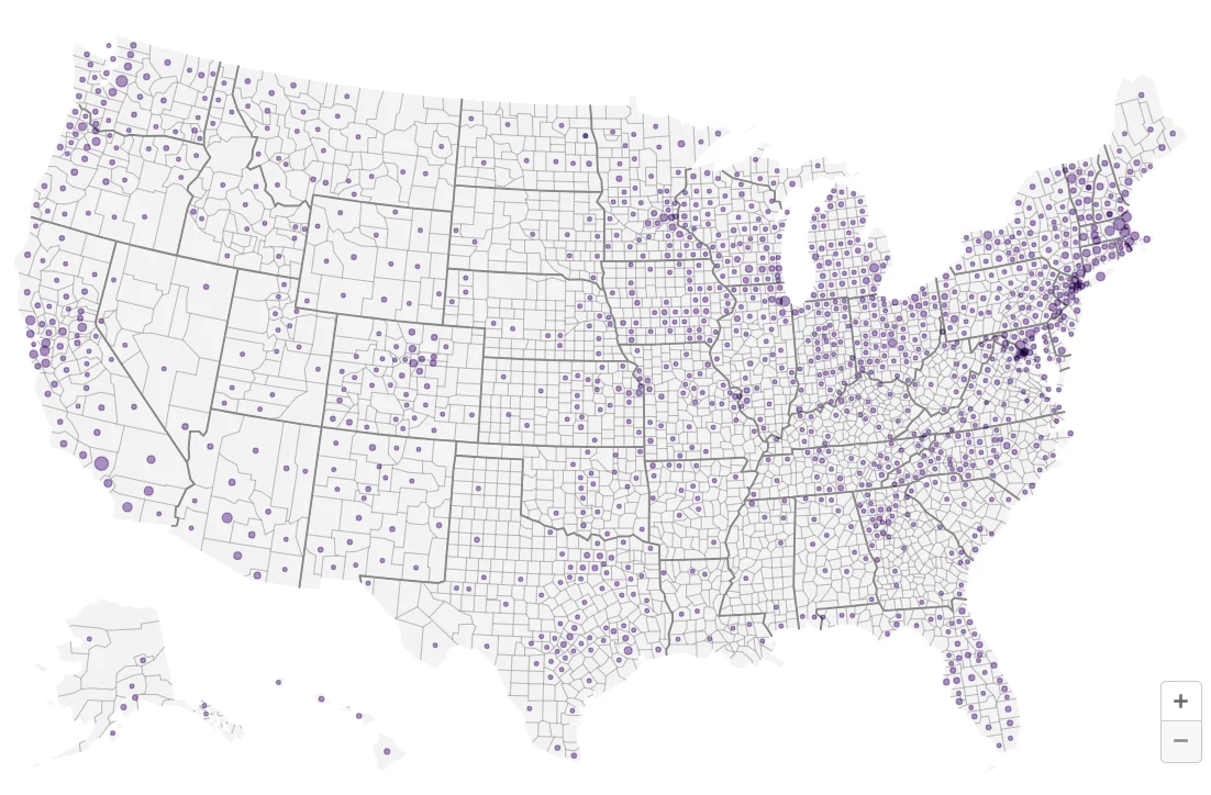 Мапа запланованих протестів (Фото: CNN)