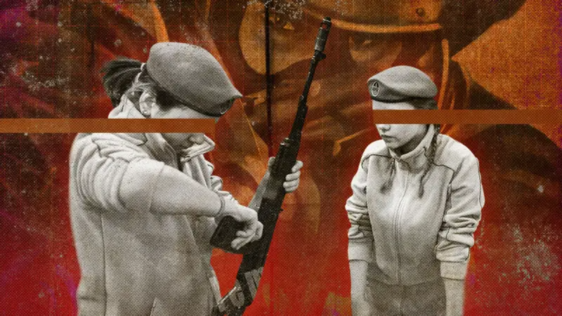 Юнармійці регулярно тренуються стріляти та надавати домедичну допомогу. До 18 років вони мають розвинути професійні військові навички (Фото: Ілюстрація BBC/Ангеліни Корби/фото з телеграм-каналу 