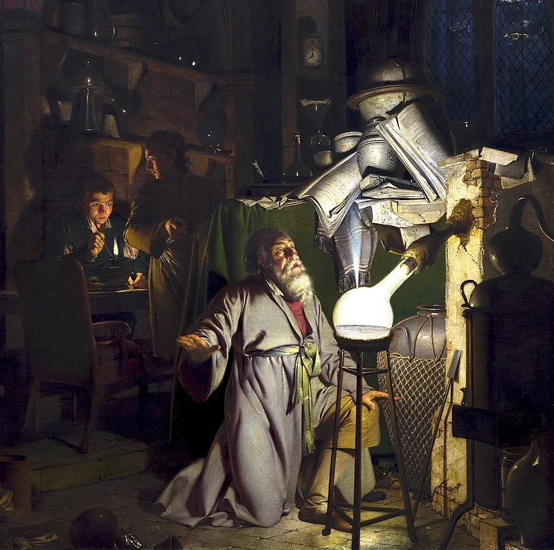Алхимик, открывший фосфор (1771) Джозефа Райта, изображающего Хеннига Бранда (Фото: общественное достояние)
