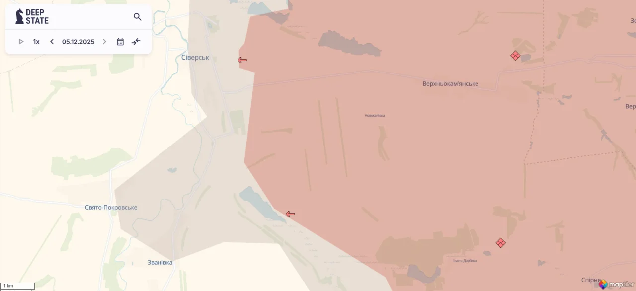 Фрагмент карты DeepState