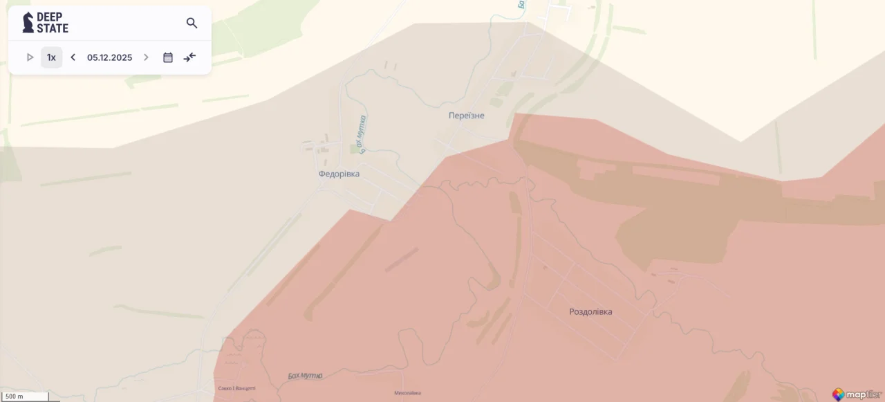 Фрагмент карты DeepState