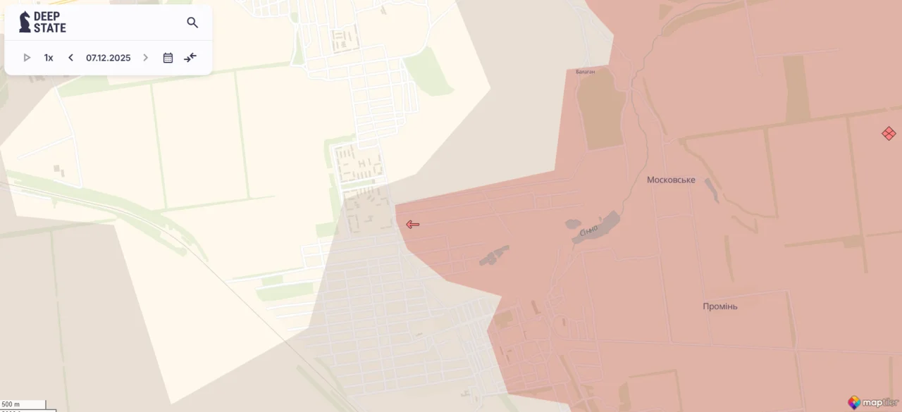 Фрагмент карты DeepState