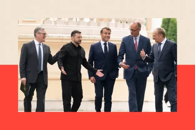 Кір Стармер на зустрічі з Володимиром Зеленським, Емманюелем Макроном, Фрідріхом Мерцом та Дональдом Туском (Фото: WPA Pool/Getty Images)