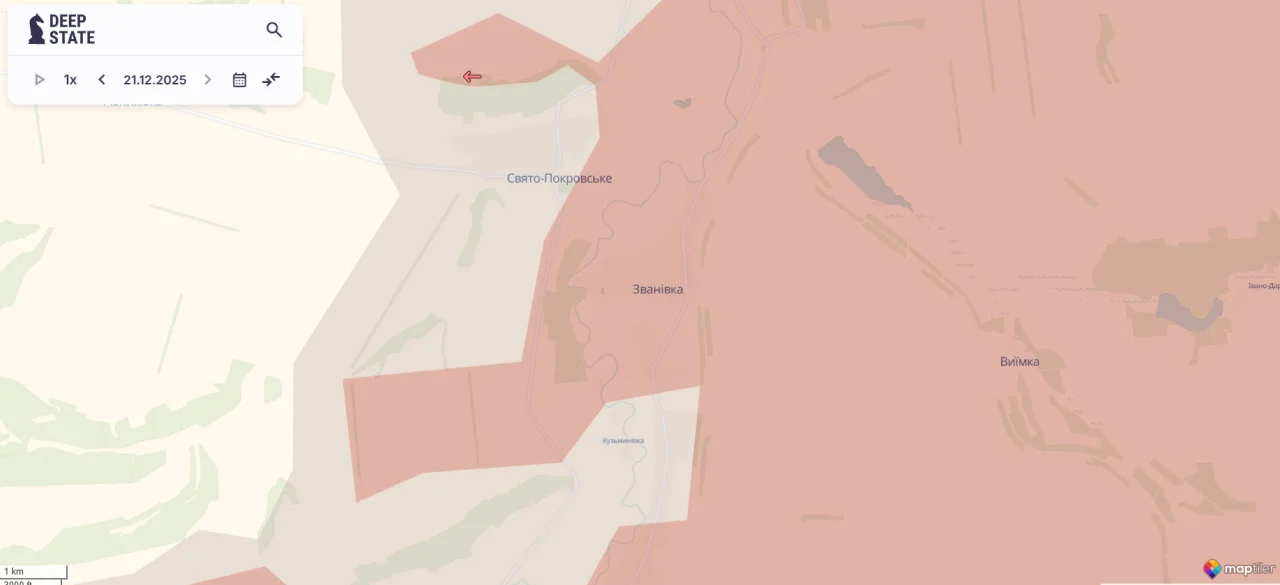 Фрагмент карты DeepState