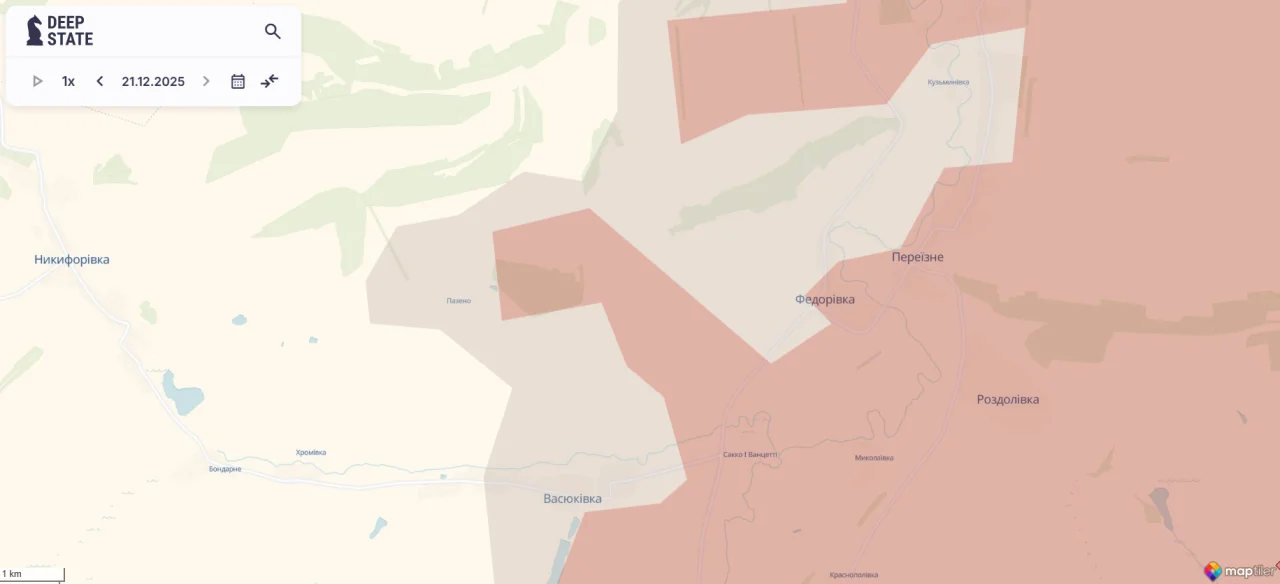 Фрагмент карты DeepState