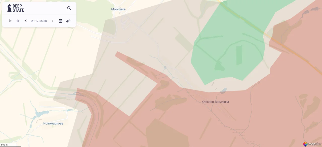 Фрагмент карты DeepState