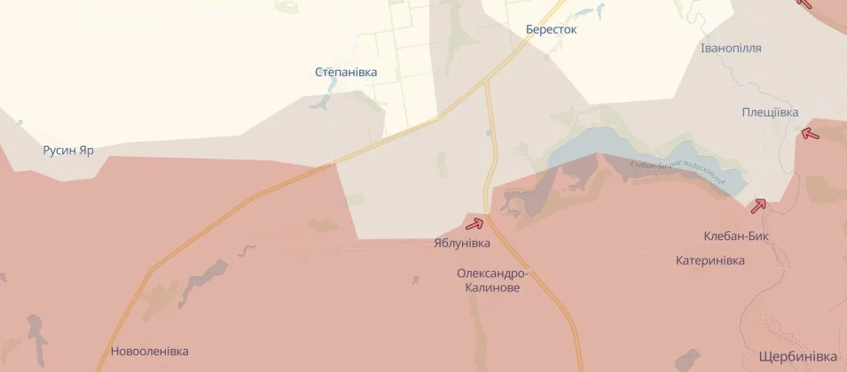 Фрагмент карты DeepState