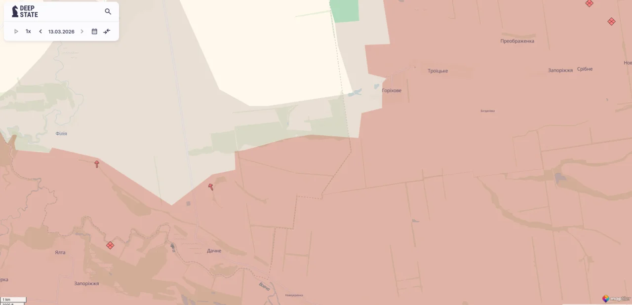 Фрагмент карты DeepState