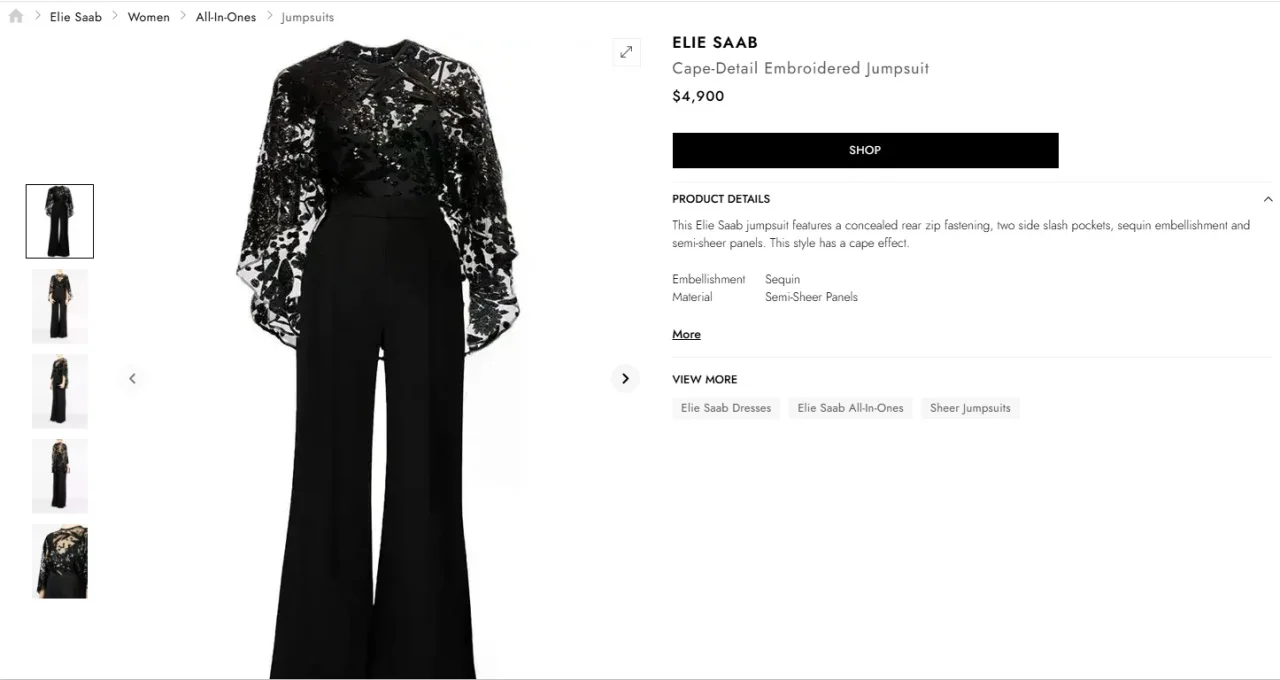 Комбинезон от Elie Saab как у княгини Шарлен (Фото: editorialist.com)
