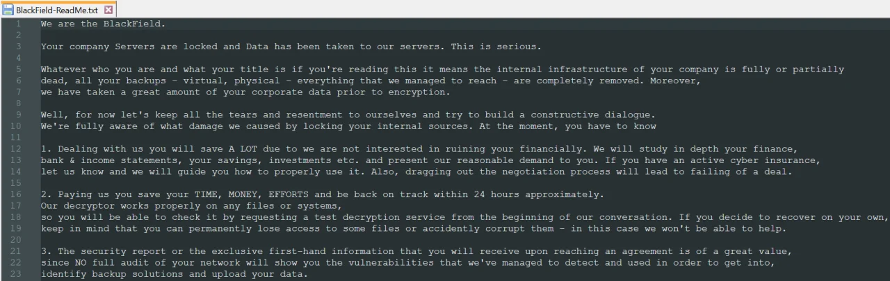 Фрагмент Ransom note